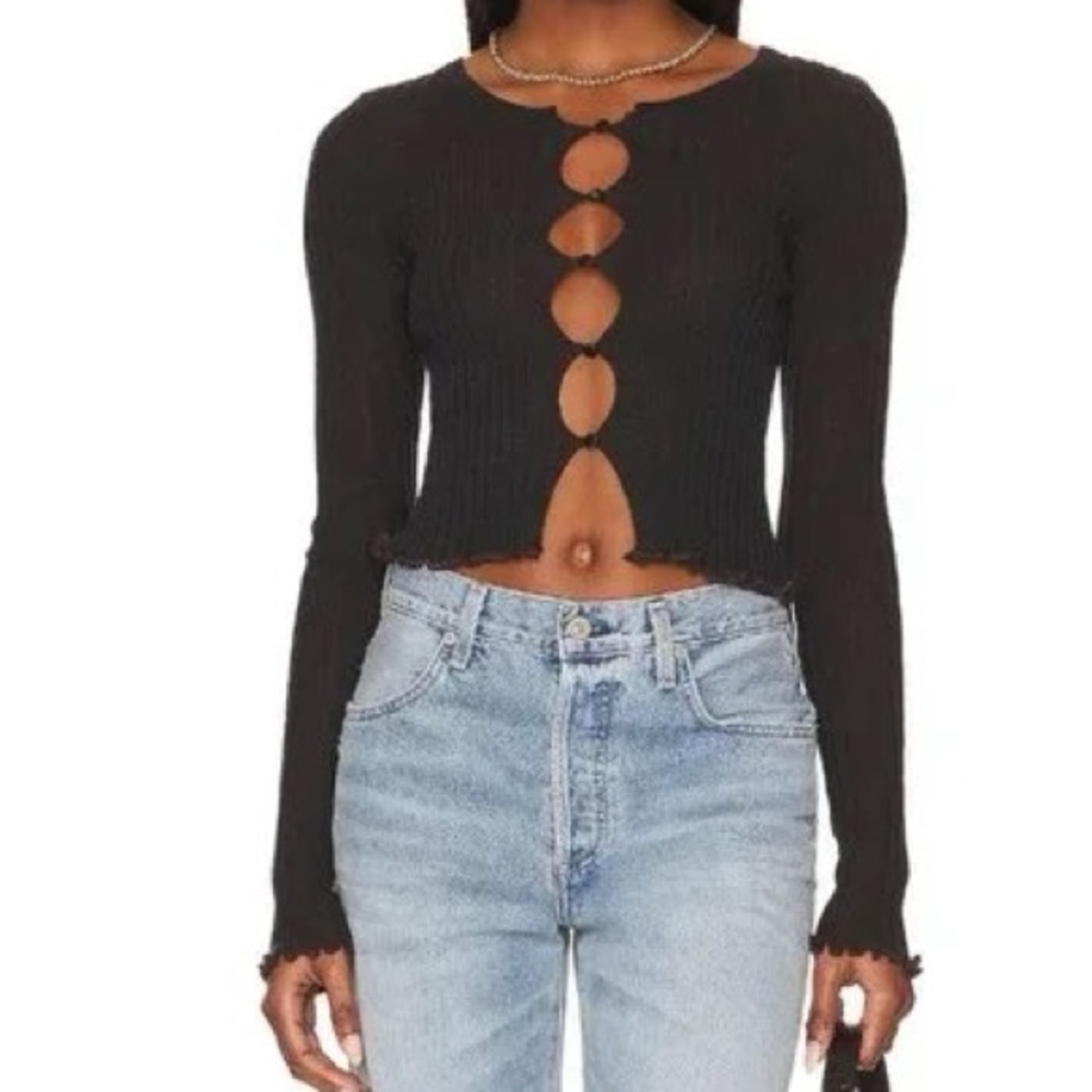 Free people Erica cardigan in dark brown chocolate
